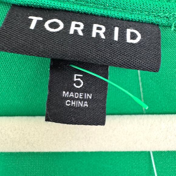 Torrid Womens Midi Studio Cupro Bodycon Dress Size 5X Stretch Jelly Bean Green - Picture 3 of 8